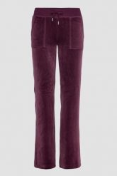 JUICY COUTURE Śliwkowe damskie spodnie welurowe Del Ray Pocket Pant, Rozmiar XS. Fioletowe spodnie dresowe Juicy Couture, s, bez wzorów, z dresówki. W wyprzedaży za 323.99 zł.