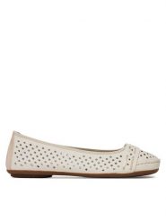Rieker Baleriny 41430-60 Beżowy. Brązowe baleriny Rieker, bez wzorów, ze skóry, bez obcasa. Za 159.99 zł.