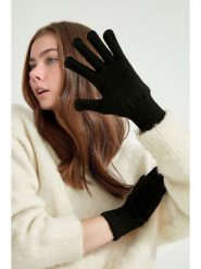 Lucky Bees Rękawiczki w kolorze czarnym rozmiar: onesize. Czarne rękawiczki Lucky Bees, bez wzorów, prążkowane. Za 69.58 zł.