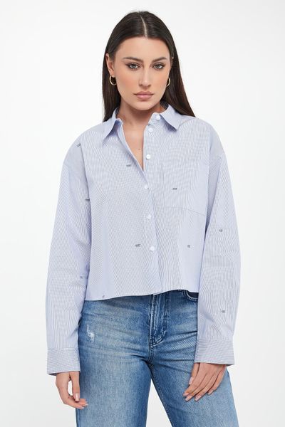 Koszula damska w paski Basima JOOP! JEANS. Koszule Joop! Jeans, s, bez wzorów, z jeansu, bez kołnierzyka, bez ramiączek. W wyprzedaży za 463.20 zł.