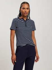 Cross Jeans Koszulka w kolorze granatowo-białym rozmiar: M. Białe bluzki Cross Jeans, m, bez wzorów, z jeansu, bez kołnierzyka, bez ramiączek. Za 56.79 zł.