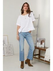 Le Monde du Lin Lniana bluzka w kolorze białym rozmiar: 40/42. Białe bluzki Le Monde du Lin, bez wzorów, ze lnu, bez kołnierzyka, bez ramiączek. Za 121.99 zł.