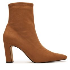 Botki Aldo. Brązowe botki Aldo, bez wzorów, bez obcasa, na słupku, bez zapięcia. Za 469.99 zł.
