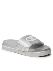 Champion Klapki S11561-EM007 Srebrny. Szare klapki Champion, bez wzorów, z tworzywa sztucznego, bez obcasa. Za 59.99 zł.