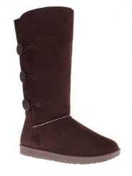 ISLAND BOOT Kozaki zimowe "Flora" w kolorze ciemnobrązowym rozmiar: 37. Brązowe kozaki Island Boot, na zimę, z materiału, bez obcasa, na platformie, bez zapięcia. Za 154.07 zł.