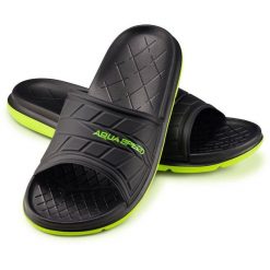 Klapki basenowe dla dorosłych Aqua Speed Aspen. Czarne klapki Aqua-Speed, bez wzorów, bez obcasa. Za 63.99 zł.