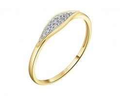 Pierścionek z żółtego złota z diamentami - 0,03 ct - próba 375. Żółte pierścionki Apart, z diamentem, złote. Za 949.00 zł.