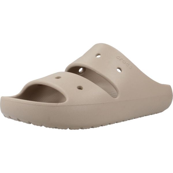 Sandały CROCS CLASSIC SANDAL V2 Jasnobrązowy. Brązowe sandały Crocs, bez wzorów, z gumy, bez obcasa, bez zapięcia. Za 178.99 zł.