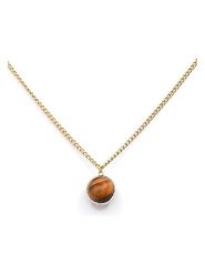 MOODE Naszyjnik "Alessandra" z zawieszką - dł. 41 cm rozmiar: onesize. Brązowe naszyjniki MOODE, ze stali. Za 39.99 zł.