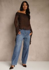 Niebieskie Jeansy o Kroju Balloon High Waist Analerie. Niebieskie jeansy Renee, l, bez wzorów, z podwyższonym stanem. Za 119.99 zł.