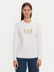 EA7 Emporio Armani Bluza 8NTM35 TJTXZ 0186 Biały Regular Fit. Białe bluzy EA7 Emporio Armani, xl, bez wzorów, z bawełny, bez kaptura. Za 239.99 zł.