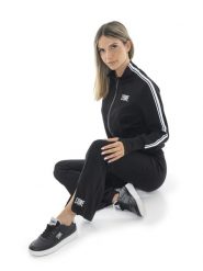 Bluza lekki z zamek błyskawiczny na co dzień. Czarne bluzy LEONE 1947 APPAREL, xs, bez wzorów, z dresówki, bez kaptura. Za 492.57 zł.