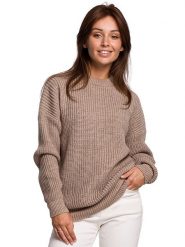 Be Wear Sweter w kolorze szarobrązowym rozmiar: L/XL. Brązowe swetry Be Wear, l, bez wzorów, z wełny, bez ramiączek. Za 236.95 zł.