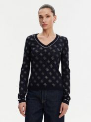 Guess Sweter W5GR07 Z3D60 Granatowy Regular Fit. Niebieskie swetry Guess, xl, z aplikacjami, z wiskozy, bez ramiączek. Za 279.99 zł.