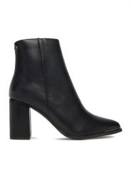DeeZee Botki HX22069a-6 Czarny. Czarne botki DeeZee, bez wzorów, z materiału, bez obcasa, na słupku, bez zapięcia. Za 199.99 zł.