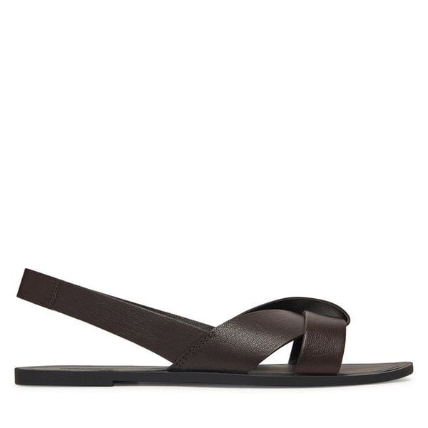 Sandały Vagabond Shoemakers. Brązowe sandały Vagabond Shoemakers, bez wzorów, bez obcasa, na płaskiej podeszwie, bez zapięcia. Za 343.99 zł.
