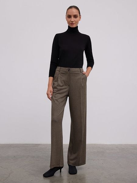 BGN Spodnie w kolorze beżowo-czarnym rozmiar: 36. Brązowe spodnie materiałowe BGN, na co dzień, bez wzorów, z materiału. Za 134.53 zł.