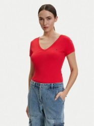 Tommy Jeans T-Shirt DW0DW17385 Czerwony Slim Fit. Czerwone t-shirty Tommy Jeans, m, bez wzorów, z bawełny, bez kołnierzyka, bez ramiączek. Za 149.99 zł.