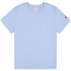 Damska Koszulka. Niebieskie bluzki Champion, bez wzorów, sportowe, bez kołnierzyka, bez ramiączek. Za 131.99 zł.