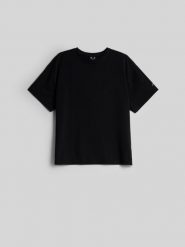 4F T-shirt loose gładki damski - czarny XL. Czarne t-shirty 4f, xl, bez wzorów, z bawełny, bez kołnierzyka, bez ramiączek. Za 79.99 zł.