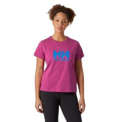 Koszulka damska Helly Hansen Logo 2.0 magenta 2.0. Czerwone bluzki Helly Hansen, bez wzorów, sportowe, bez kołnierzyka, bez ramiączek. Za 109.99 zł.