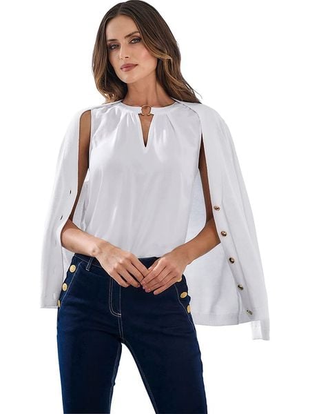 Heine Top w kolorze białym rozmiar: 36. Białe topy Heine, bez wzorów, z wiskozy, bez kołnierzyka, bez ramiączek. Za 52.42 zł.