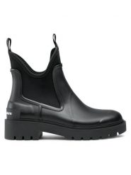 Calvin Klein Jeans Kalosze Mid Rainboot Chelsea YW0YW01034 Czarny. Czarne botki Calvin Klein Jeans, bez wzorów, z jeansu, bez obcasa, bez zapięcia. Za 249.99 zł.