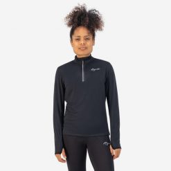Bluza damska do biegania Rogelli Carina 2.0. Czarne bluzy Rogelli, l, bez wzorów, z materiału, bez kaptura. Za 143.20 zł.