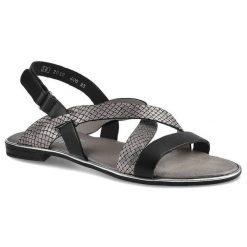 Czarne Sandały Lemar Damskie Skórzane Buty Na Lato. Czarne sandały Lemar, bez wzorów, eleganckie, bez obcasa, bez zapięcia. Za 129.00 zł.