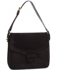 Torebka COCCINELLE - DS1 Vega Suede E1 DS1 13 01 01 Noir 001. Czarne listonoszki Coccinelle, bez wzorów, ze skóry, bez dodatków. W wyprzedaży za 839.00 zł.