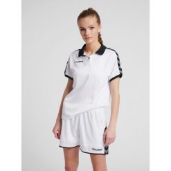 Damska koszulka polo Hummel hmlAUTHENTIC Functional. Białe koszulki polo Hummel, l, bez wzorów, bez kołnierzyka, bez ramiączek. Za 188.00 zł.