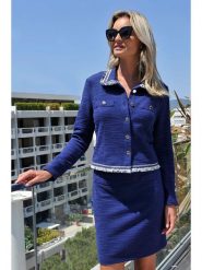 Bleu d'Azur Kardigan "Azirene" w kolorze niebieskim rozmiar: 46. Niebieskie kardigany Bleu d'Azur, w ażurowe wzory. Za 109.78 zł.