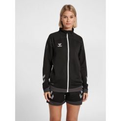 Bluza do piłki ręcznej damska Hummel hml LEAD poly zapinana na zamek. Czarne bluzy Hummel, s, bez wzorów, z materiału, bez kaptura. Za 171.00 zł.