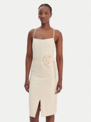 Guess Sukienka koktajlowa W6RK0G KC9O0 Beżowy Regular Fit. Brązowe sukienki Guess, xl, z aplikacjami, z syntetyku, wizytowe, bez kołnierzyka, bez ramiączek. Za 669.99 zł.