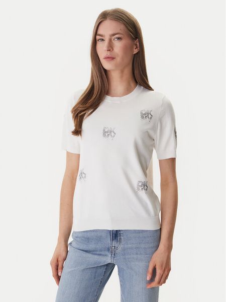DKNY Sweter DJ6R0242 Écru Regular Fit. Białe swetry DKNY, xl, bez wzorów, z syntetyku, bez ramiączek. Za 195.99 zł.