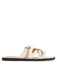 Guess Klapki FLJGRY LEA03 Biały. Białe klapki Guess, z aplikacjami, ze skóry, bez obcasa. Za 549.99 zł.