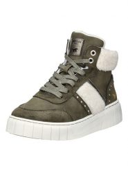 MUSTANG SHOES Sneakersy w kolorze khaki rozmiar: 40. Brązowe trampki MUSTANG SHOES, bez wzorów, z materiału, za kostkę, bez zapięcia. Za 214.95 zł.