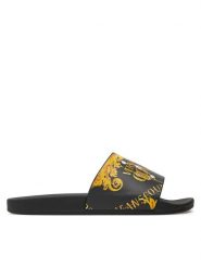 Versace Jeans Couture Klapki 77VA3SQ3 ZS834 Czarny. Czarne klapki Versace Jeans Couture, bez wzorów, z jeansu, bez obcasa. Za 379.99 zł.