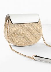 Torebka na ramię z imitacji plecionki. Białe torby na ramię bonprix, bez wzorów, ze skóry, eleganckie, na ramię, bez dodatków. Za 99.99 zł.