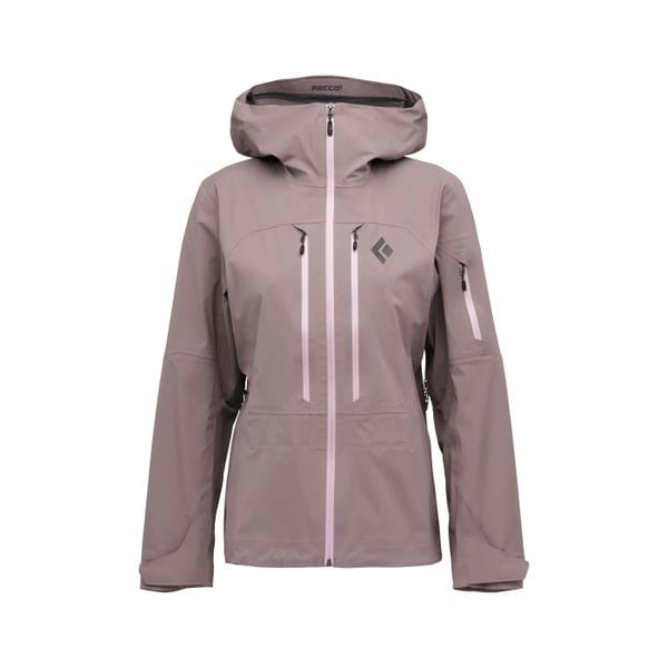 Kurtka narciarska damska izolowana Black Diamond Recon LT. Fioletowe kurtki narciarskie Black Diamond, bez wzorów, bez kaptura, narciarskie. Za 1,618.00 zł.