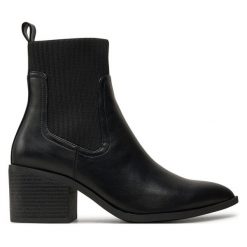 Botki Call It Spring. Czarne botki Call it Spring, bez wzorów, bez obcasa, na słupku, bez zapięcia. Za 349.99 zł.