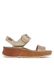 Pikolinos Sandały W1C-0709Clc1 Złoty. Żółte sandały Pikolinos, bez wzorów, ze skóry, bez obcasa, na płaskiej podeszwie, bez zapięcia. Za 439.99 zł.