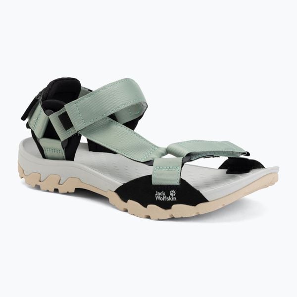 Sandały damskie Jack Wolfskin Ridge. Zielone sandały Jack Wolfskin, bez wzorów, z gumy, bez obcasa, bez zapięcia. Za 279.99 zł.