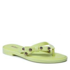 Japonki Melissa. Zielone klapki Melissa, bez wzorów, bez obcasa. Za 299.99 zł.