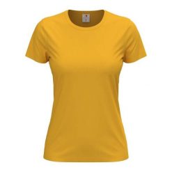 Damska Klasyczna Koszulka O Dopasowanym Kroju. Żółte bluzki STEDMAN, bez wzorów, casualowe, bez kołnierzyka, bez ramiączek. Za 39.99 zł.