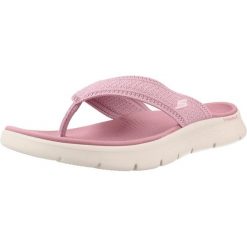 Sandały SKECHERS GO WALK FLEX Rose. Czerwone sandały Skechers, bez wzorów, z materiału, bez obcasa, bez zapięcia. Za 174.99 zł.