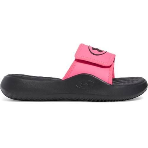 Klapki damskie Under Armour Ignite Pro 8. Czerwone klapki Under Armour, bez wzorów, z materiału, bez obcasa. Za 238.00 zł.