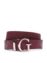 Guess Pasek Damski BW7861 P3430 Bordowy. Czerwone paski Guess, z aplikacjami, ze skóry. Za 249.99 zł.