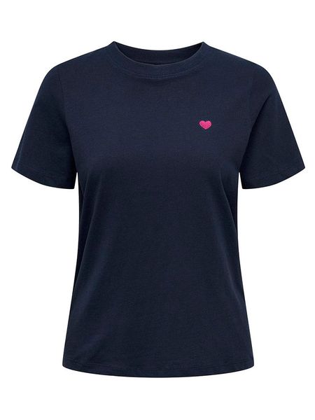 JDY Koszulka w kolorze granatowym rozmiar: M. Niebieskie bluzki JDY, m, bez wzorów, z bawełny, bez kołnierzyka, bez ramiączek. Za 61.60 zł.