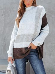 Milan Kiss Sweter w kolorze brązowo-szarym rozmiar: M. Brązowe swetry Milan Kiss, m, bez wzorów, bez ramiączek. Za 199.95 zł.